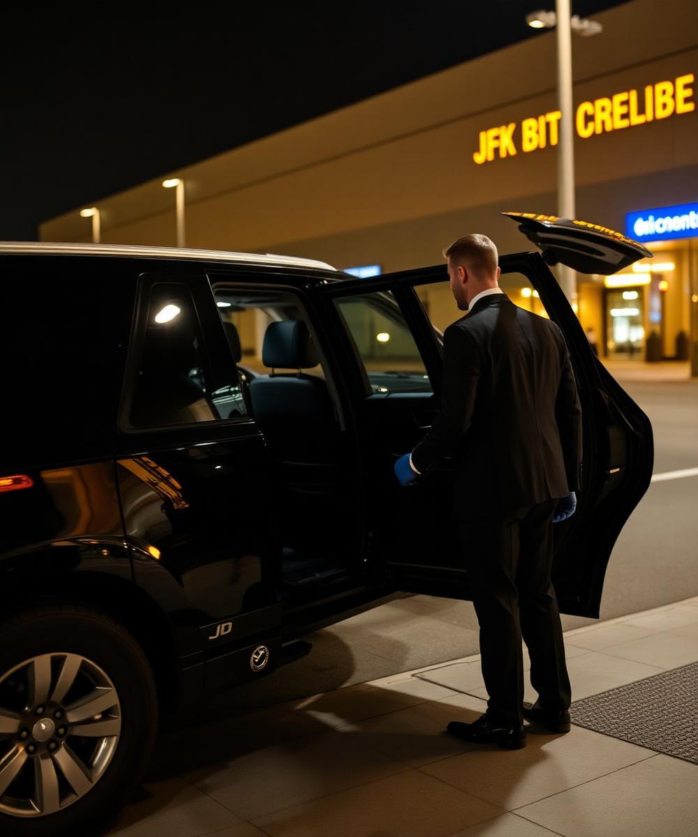 Driver welcoming traveler at JFK
